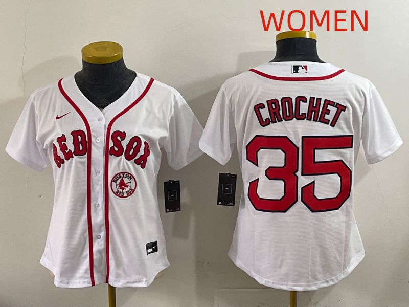 Women 2025 Boston Red Sox #35 Crochet White Game Nike MLB Jersey style 4->->Women Jersey